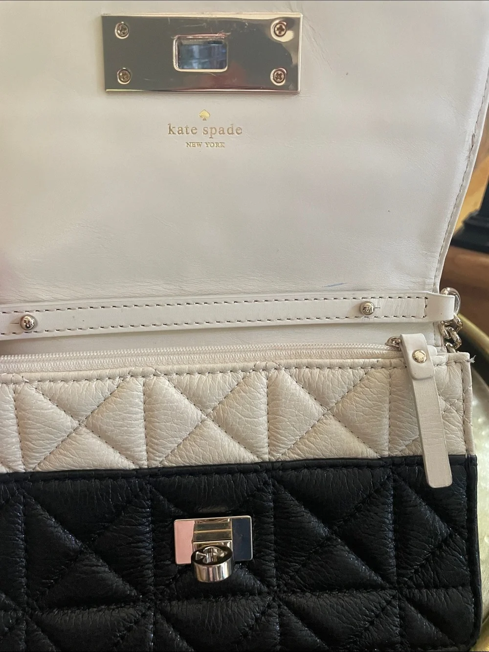 Kate Spade Quilted Sedgewick Avalon Crossbody Convertible Bag Clutch Cream